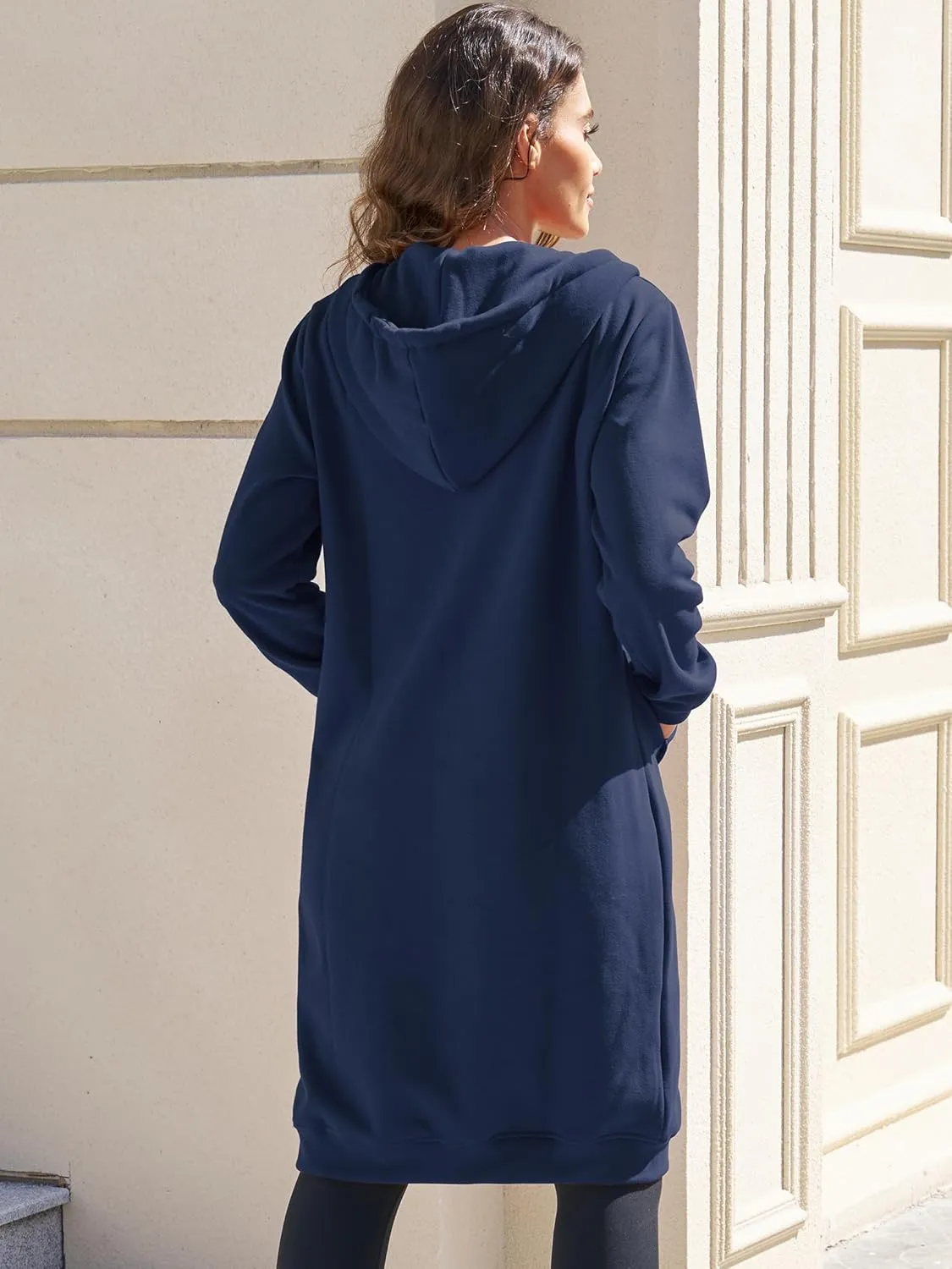 Ablanczoom Hoodies for Women Fashion Sweatshirts: Comfortable Full Zip Up Hoodie Womens Long Fleece Sweatshirt with Pockets