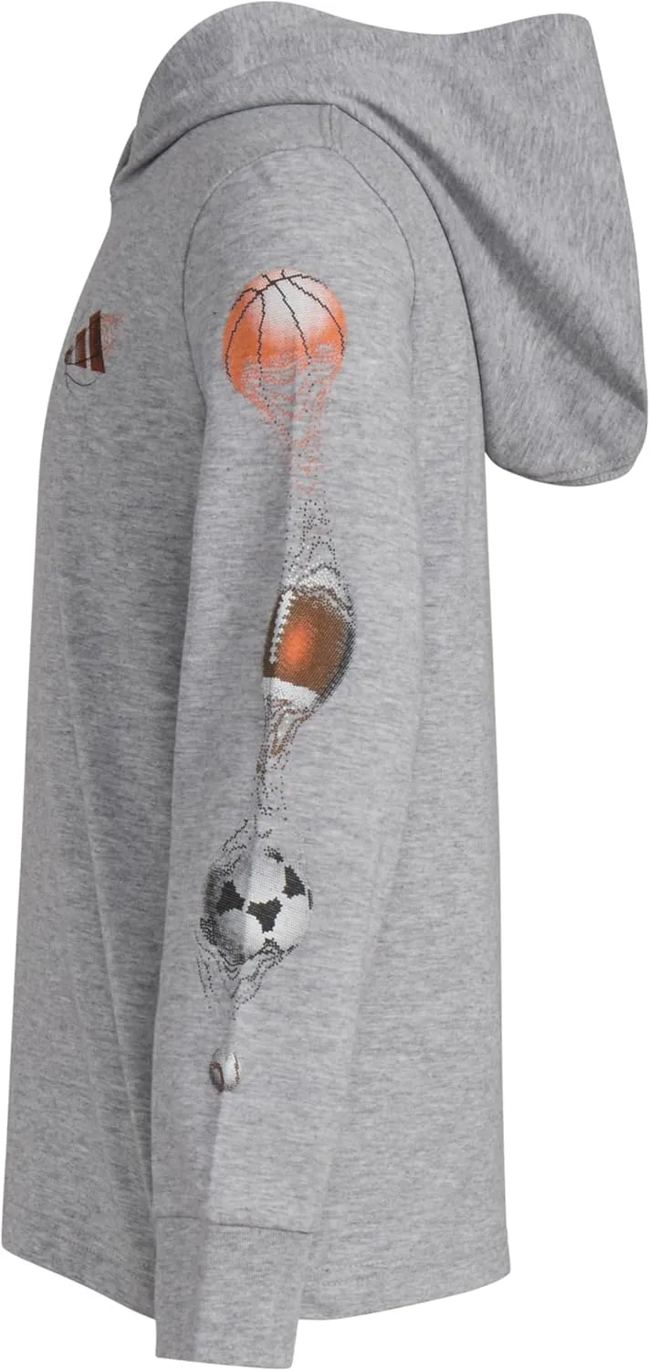 adidas Boys' Long Sleeve Cotton Bos Logo Hooded T-Shirt