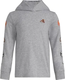 adidas Boys' Long Sleeve Cotton Bos Logo Hooded T-Shirt