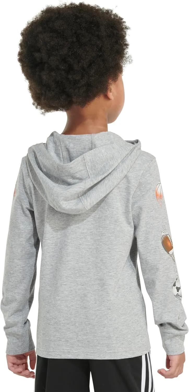 adidas Boys' Long Sleeve Cotton Bos Logo Hooded T-Shirt