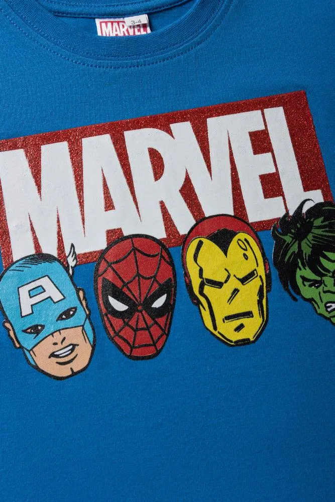 Avengers Short Sleeve T-Shirt Bright Blue