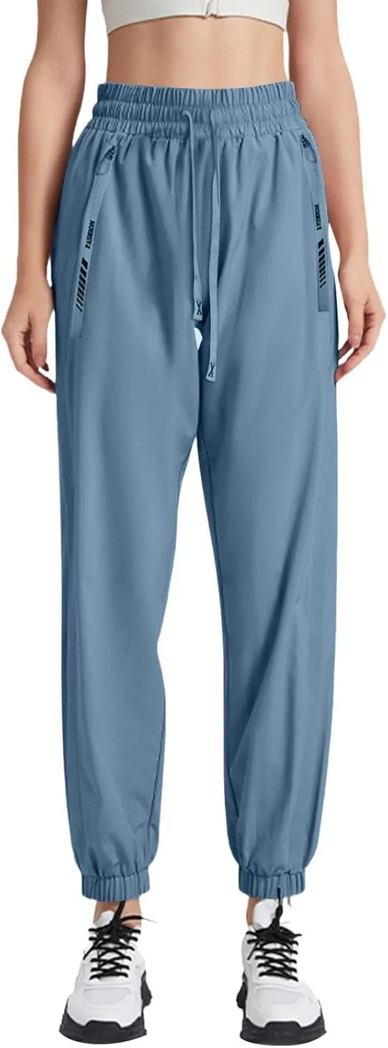 Beeswan Pants for Women with Pocket Lightweight Ankle Workout Pants Joggers 2025 Drawstring Solid Trousers Plus Summer