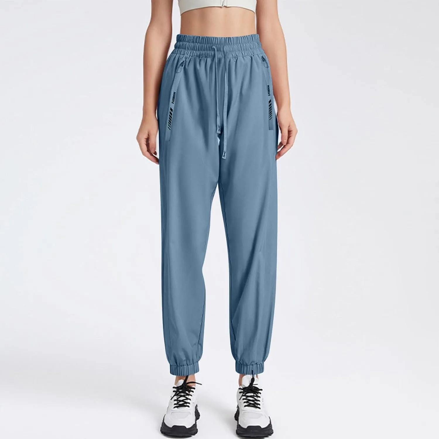 Beeswan Pants for Women with Pocket Lightweight Ankle Workout Pants Joggers 2025 Drawstring Solid Trousers Plus Summer