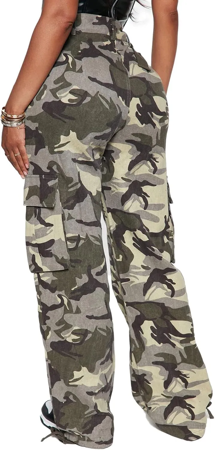 BEJONS Womens Relaxed Fit All Day High Waist Cargo Pants
