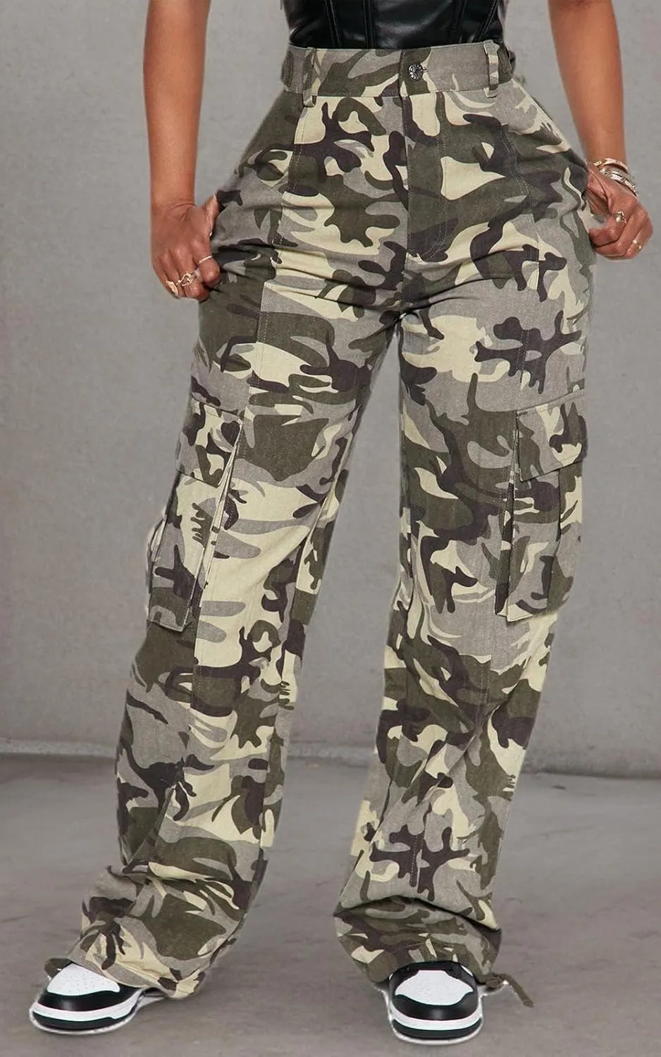 BEJONS Womens Relaxed Fit All Day High Waist Cargo Pants