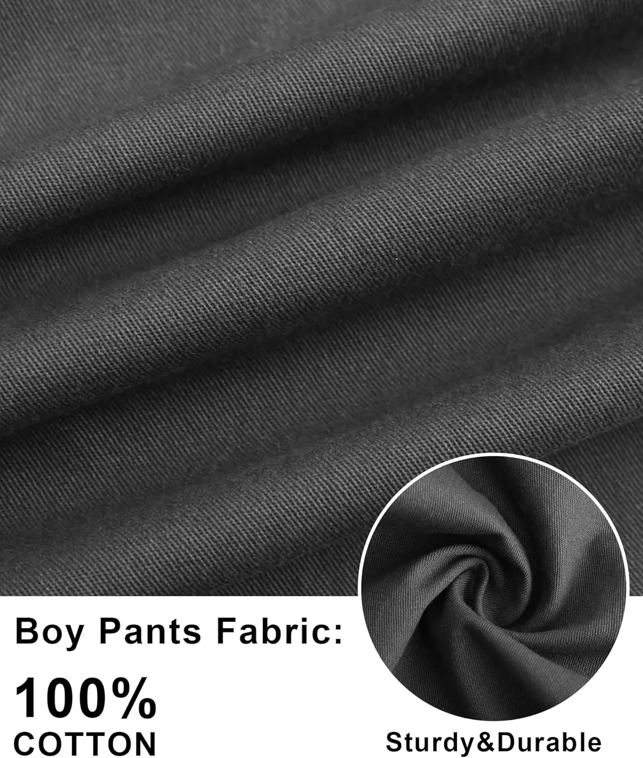Boys Cargo Pants Kids Joggers Youth Hiking Pants Elastic Waist Cotton Twill Jogging School Pants