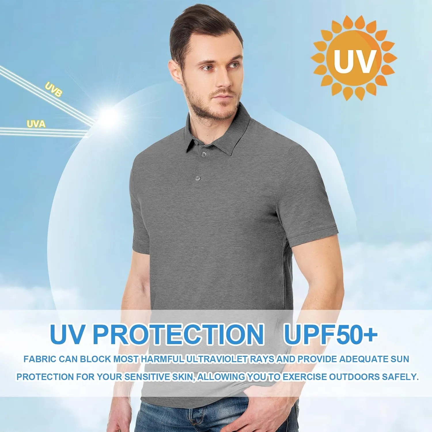 Custom Polo Shirt for Men Customized Golf Shirts Design Your Own Personalized Tee Upf50  Print Embroidered Text Photo Logo