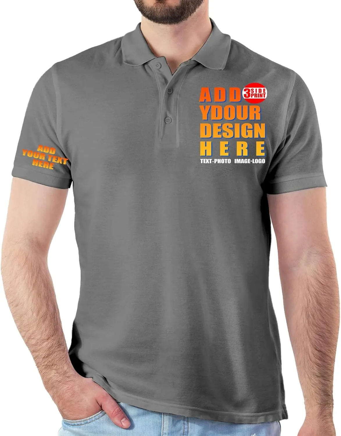 Custom Polo Shirt for Men Customized Golf Shirts Design Your Own Personalized Tee Upf50  Print Embroidered Text Photo Logo