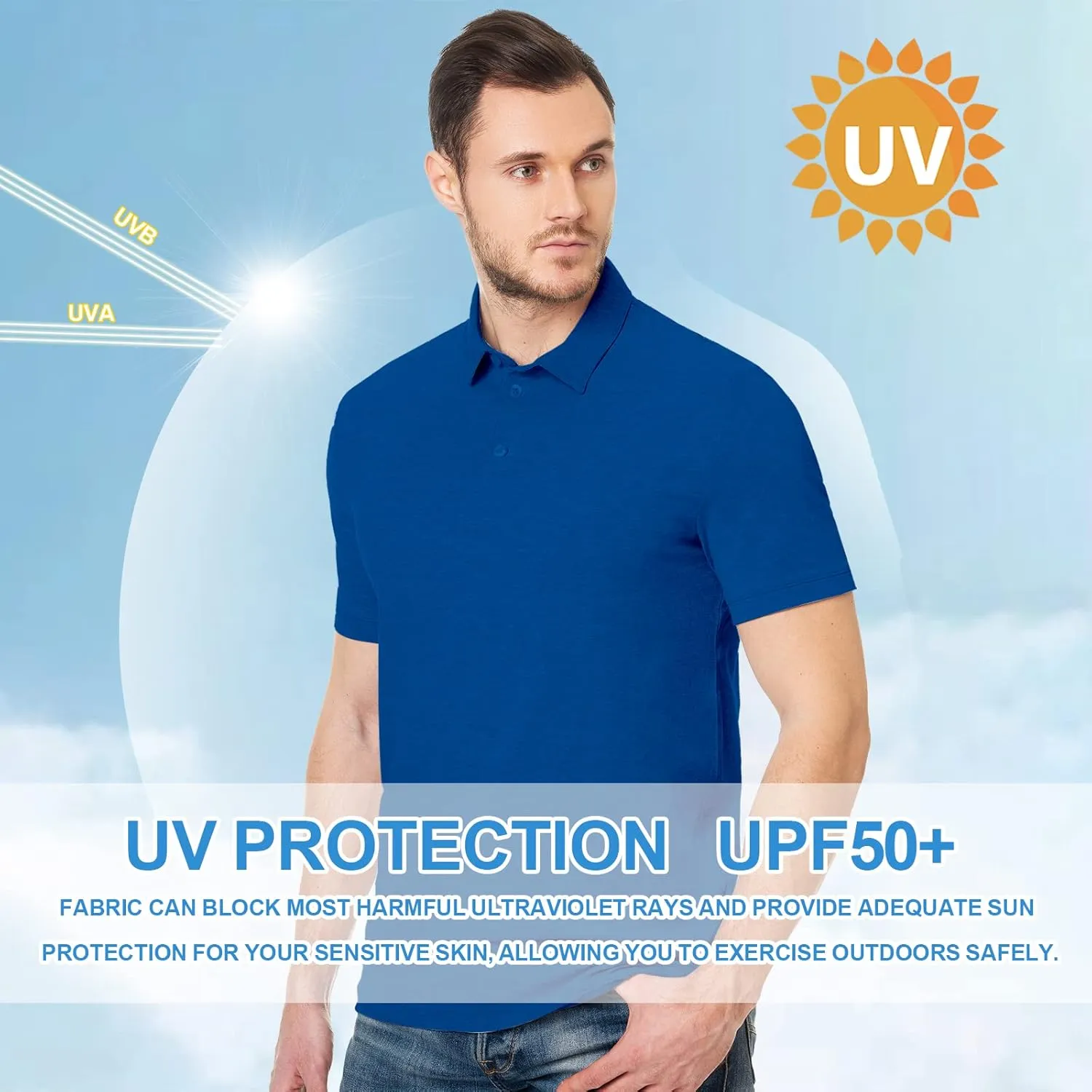 Custom Polo Shirt for Men Customized Golf Shirts Design Your Own Personalized Tee Upf50  Print Embroidered Text Photo Logo
