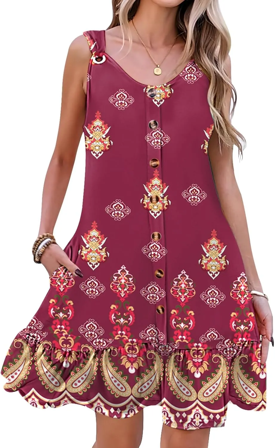 ETCYY NEW Summer Dresses for Women Tiered Swing Beach Cover Up Dress A Line Short Sundresses Knee Length