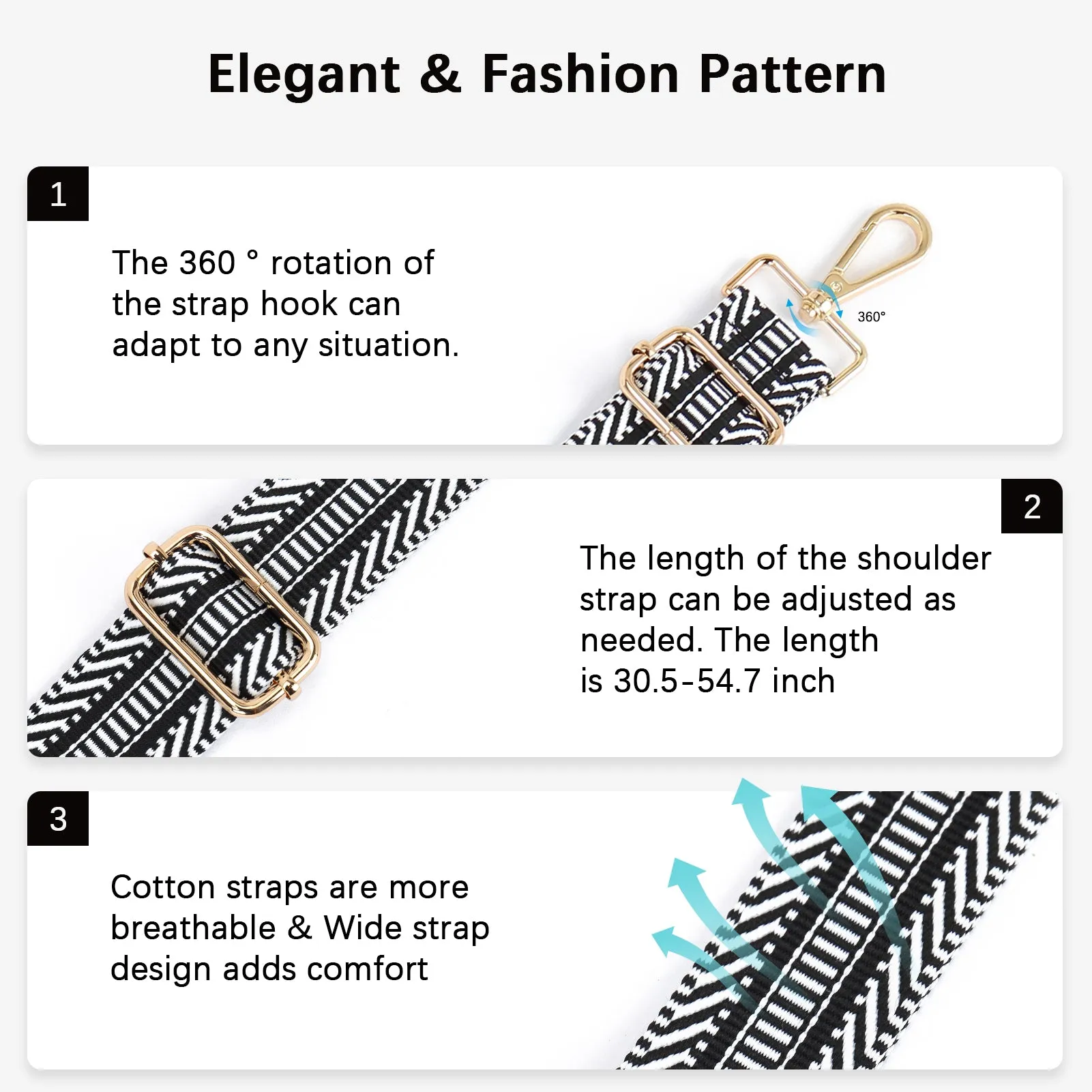 Fashionable and Detachable Wide Shoulder Strap