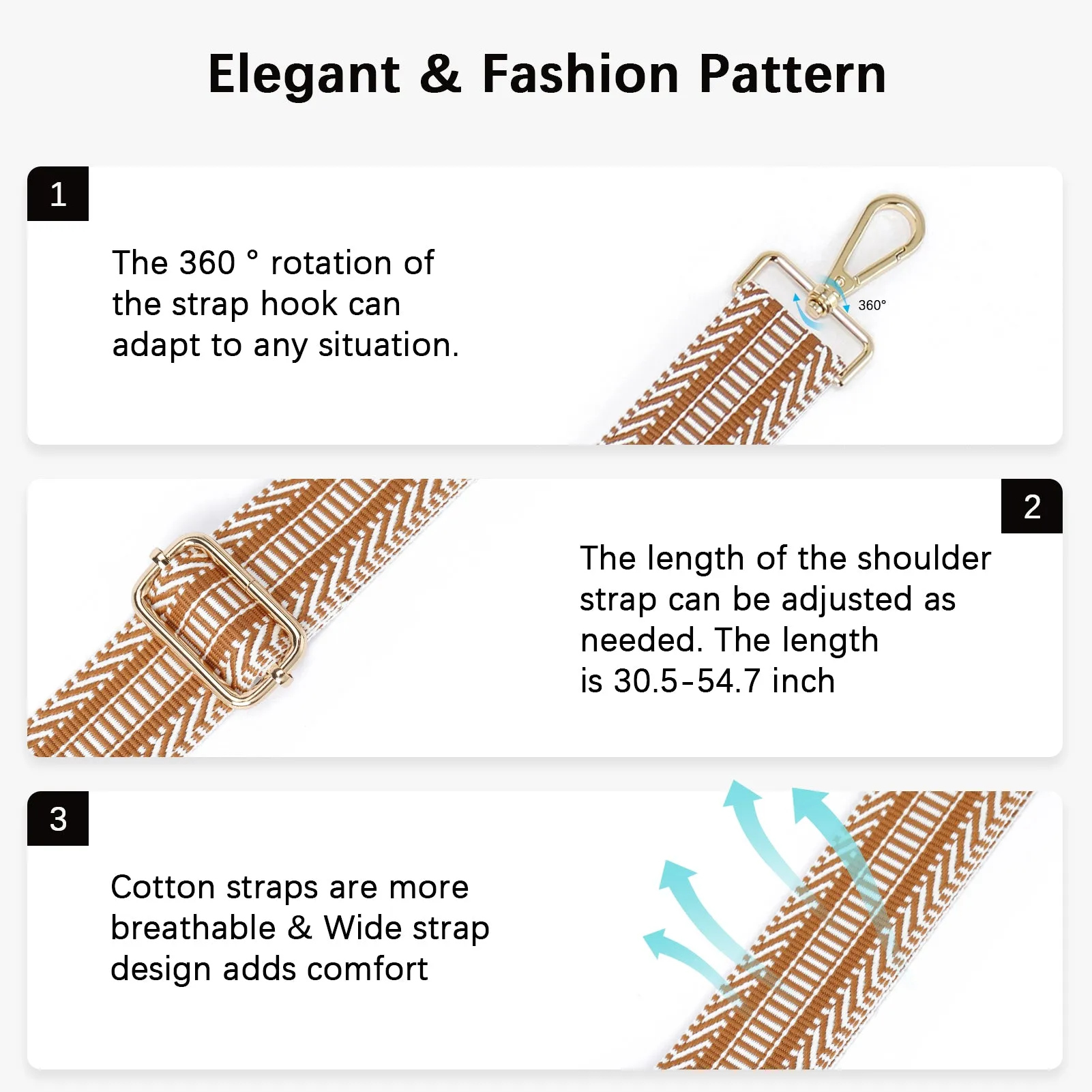 Fashionable and Detachable Wide Shoulder Strap