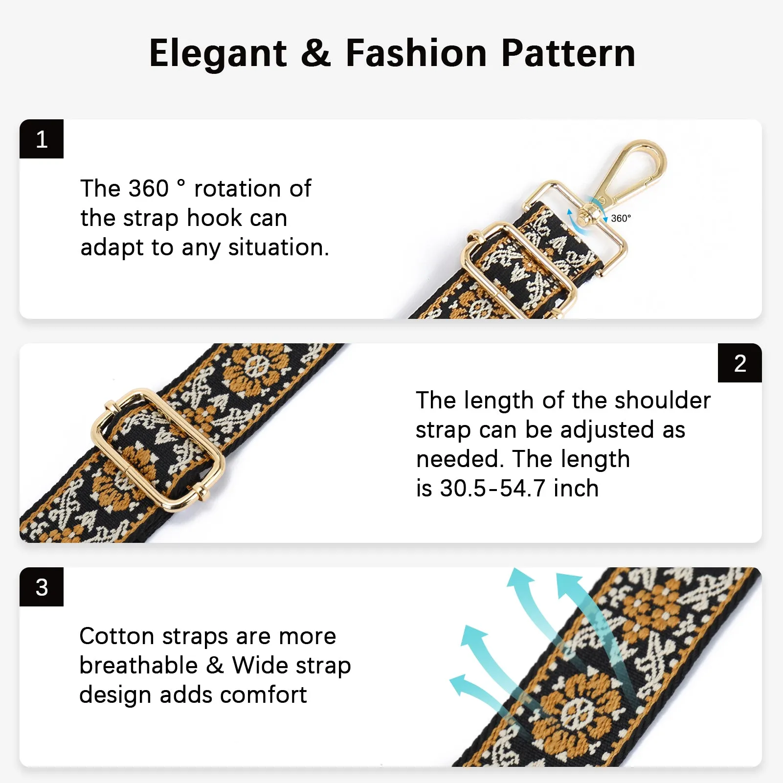 Fashionable and Detachable Wide Shoulder Strap
