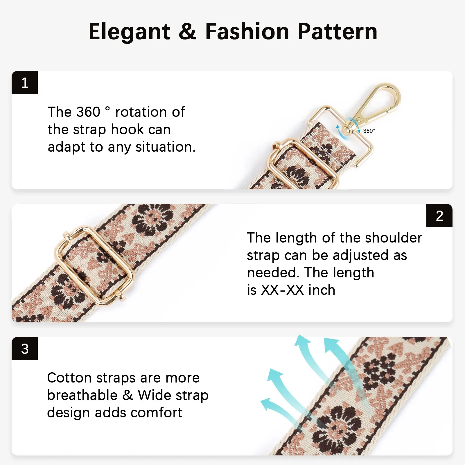 Fashionable and Detachable Wide Shoulder Strap