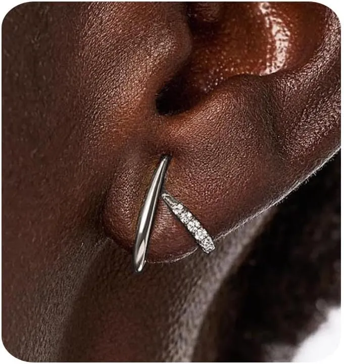 Gold Earrings for Women Trendy 14K Gold Plated Stud Earrings Dainty Minimalis Hypoallergenic CZ Earrings Jewelry Gifts for Her