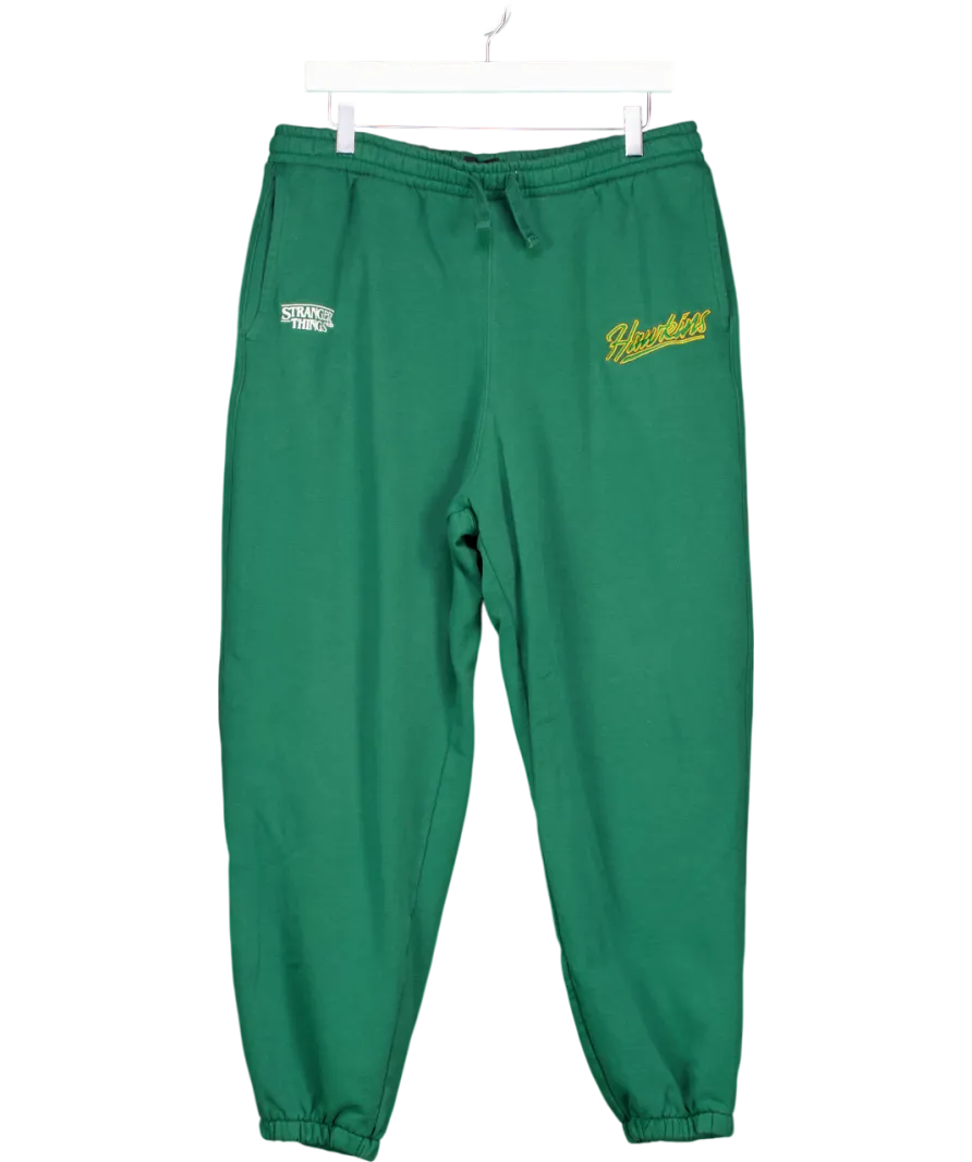 H&M Green Stranger Things Loose Fit Sweat Pants UK M