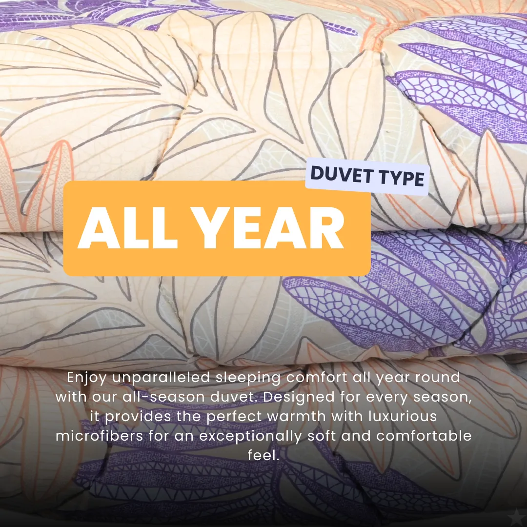 HappyDuvet Autumn Leaves - 100% Cotton All season Coverless duvet