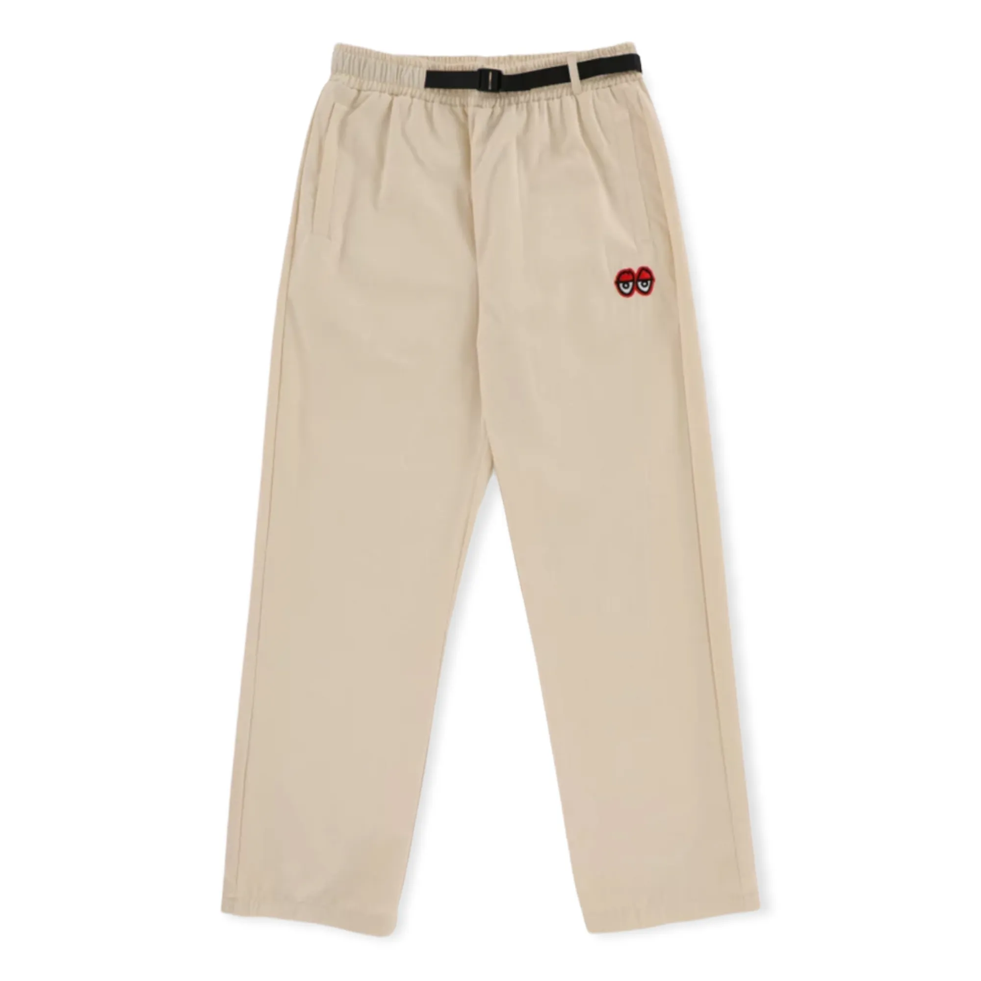 Krooked Eyes Ripstop Pants Ecru/Red