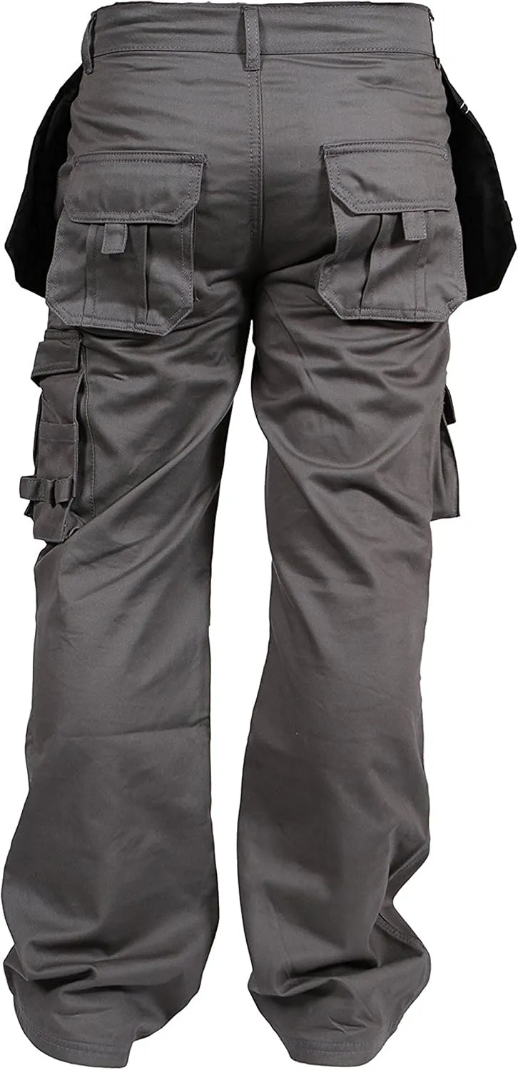 Mens Cargo Pants Khaki Black Grey Cordura Utility Work Safety Trousers Knee Pad Pockets