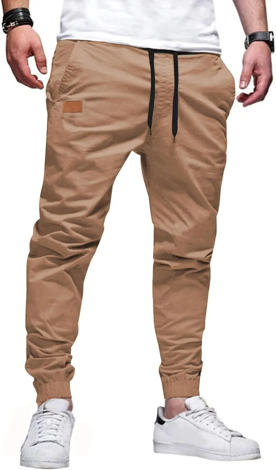 Men's Casual Joggers Pants Chino Hiking Outdoor Pants Cotton Sweatpants Pants for Running