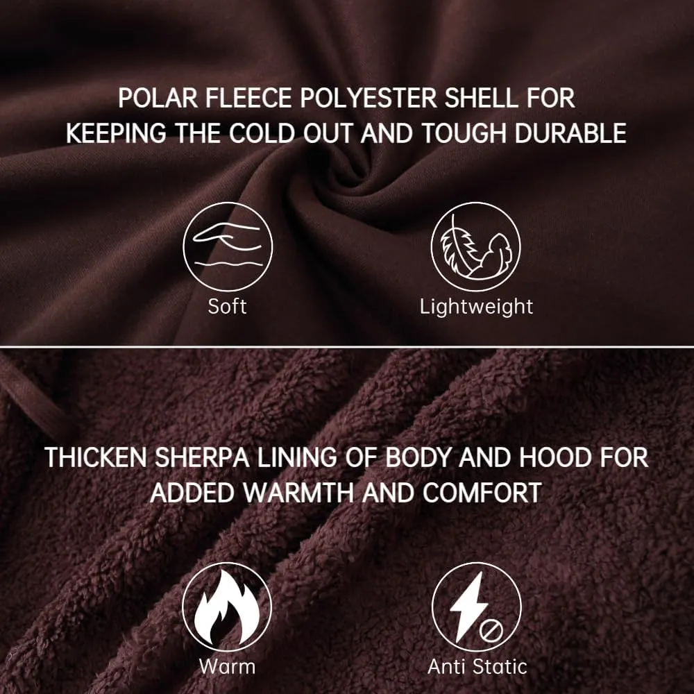 Mens Hoodies Zip Up Thick Sherpa Lined Heavyweight Workout Winter Warm Sweatshirt Jackets