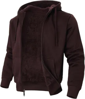 Mens Hoodies Zip Up Thick Sherpa Lined Heavyweight Workout Winter Warm Sweatshirt Jackets
