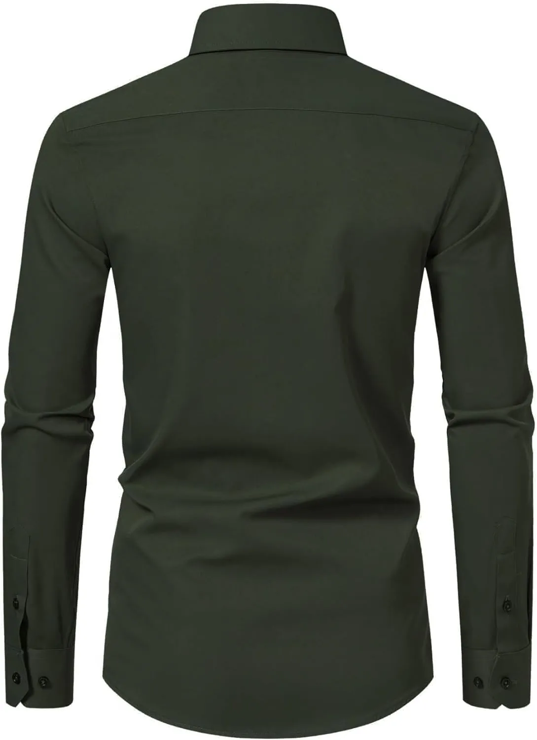 Mens Slim Fit Dress Shirts Athletic Fitted Long Sleeve Stretch Casual Button Down Shirt