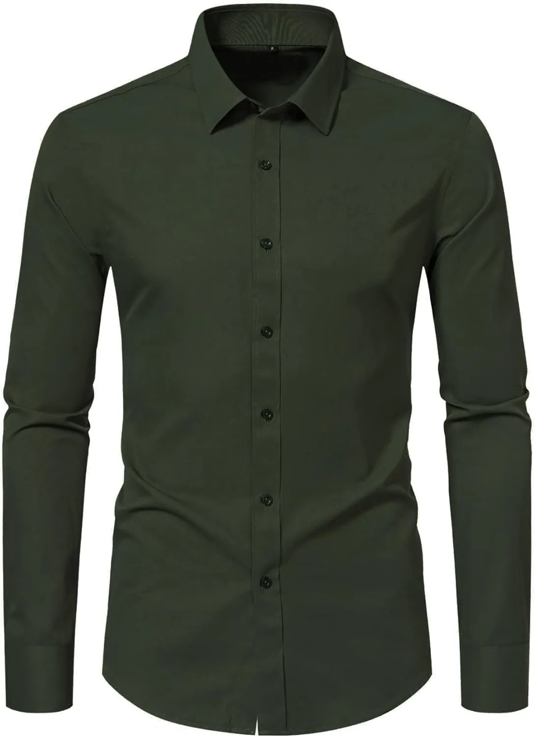 Mens Slim Fit Dress Shirts Athletic Fitted Long Sleeve Stretch Casual Button Down Shirt