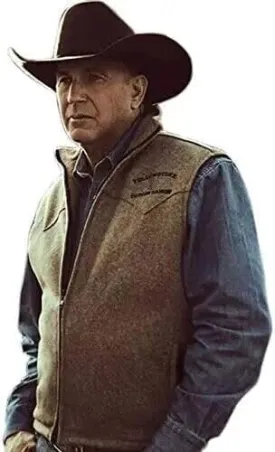 Men's Yellow-Stone Brown Wool Vest I John Dutton Brown Jacket I Kevin Costner Bown Vest Jacket