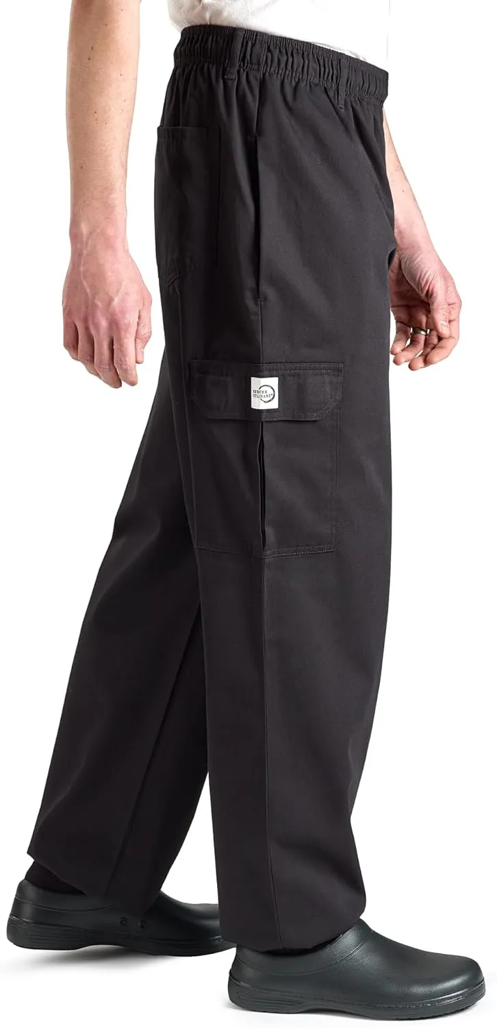 Mercer Culinary M61090BKM Genesis Men's Chef Cargo Pant, Medium, Black