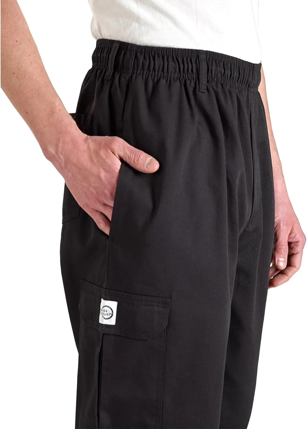 Mercer Culinary M61090BKM Genesis Men's Chef Cargo Pant, Medium, Black
