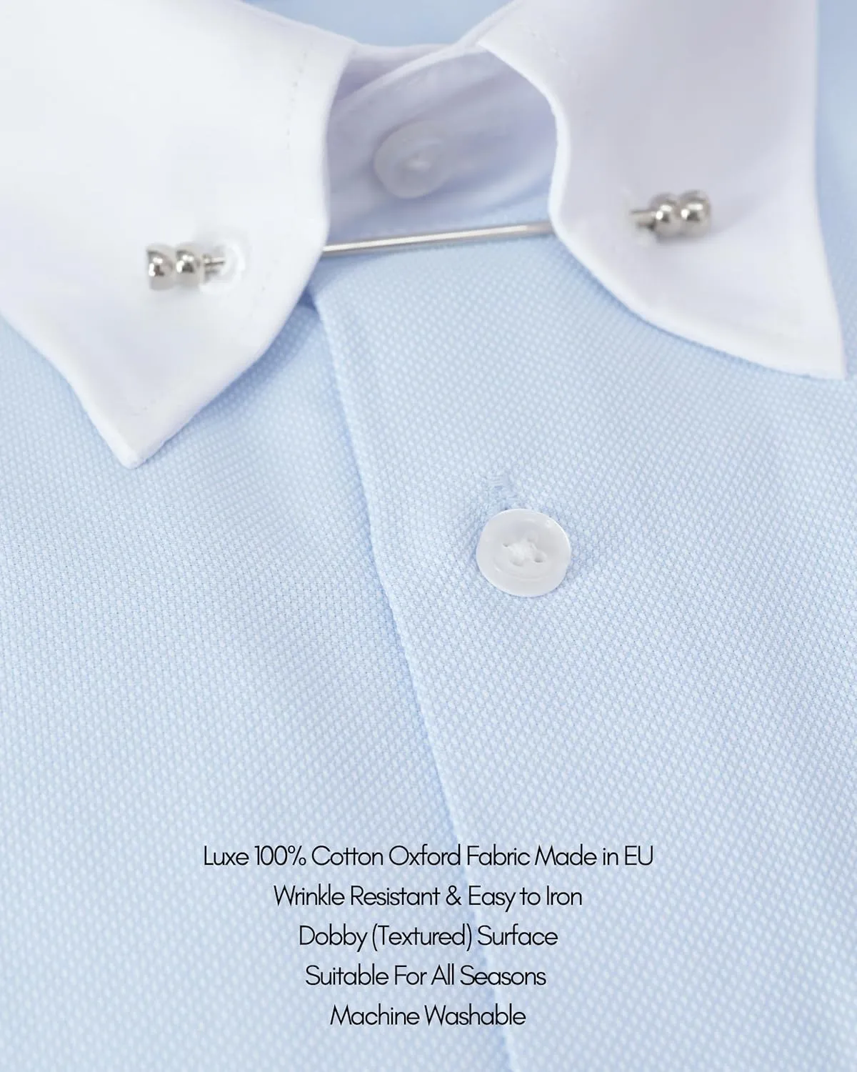 Pin Collar Long Sleeve Dress Shirts for Men | Mens Button Up Stylish Shirts