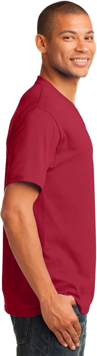 Port & Company Men's 54 oz 100% Cotton V Neck T Shirt