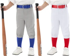 Resinta Toddler & Youth Boys Baseball Pants with Socks and Belt Kids Knicker Softball Pants Knee-Length Kids Tee Ball Pant