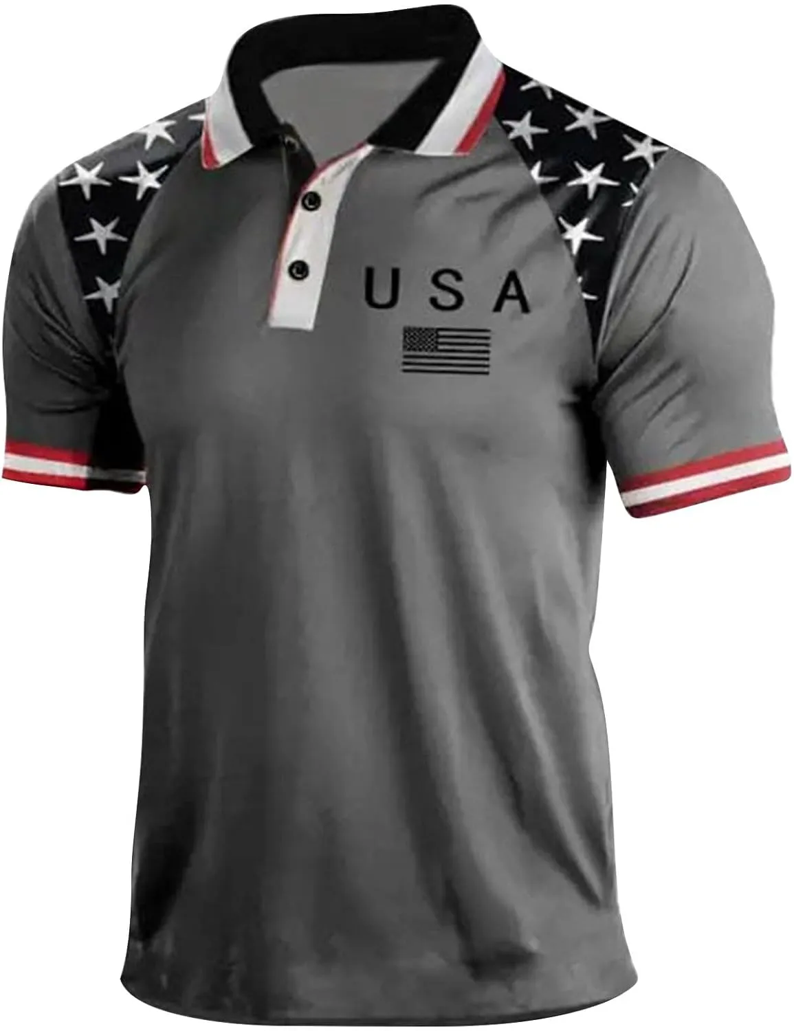 USA 4th of July Shirts for Men American Flag Red White Blue Star Striped Patriotic T-Shirts Indepedence Day Tops