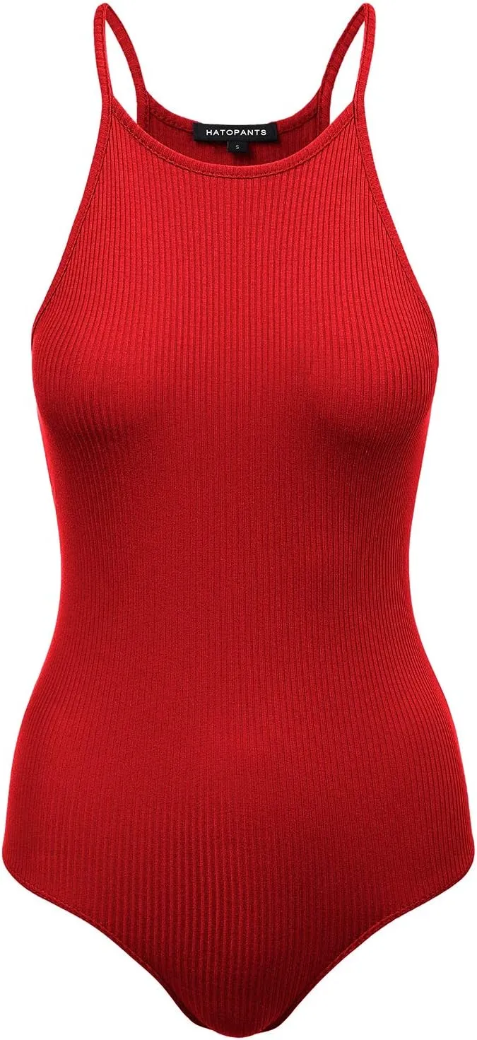 Women's Ribbed Tank Tops Shapewear Crew Neck Racerback Spaghetti Bodysuits